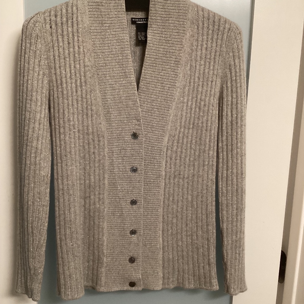 Doncaster Cashmere cardigan, Small, Gray
